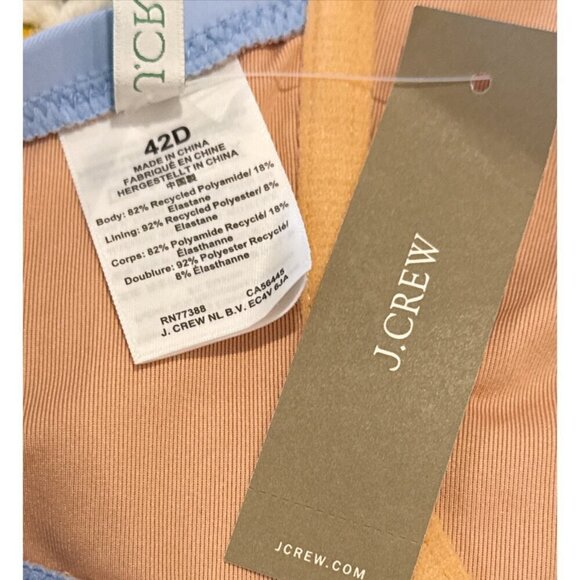 J. Crew Women's Underwire Bikini Top Swimwear Swim Blue Size 42D NWT - Picture 4 of 5
